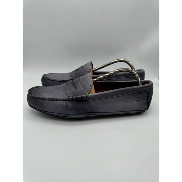 ALLEN EDMONDS Siesta Key Navy Blue‎ Leather Slip On Driving Loafers Size 11 D main image 4